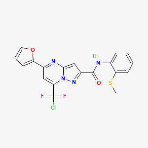 molecular formula C19H13ClF2N4O2S B3557716 7-[chloro(difluoro)methyl]-5-(2-furyl)-N-[2-(methylthio)phenyl]pyrazolo[1,5-a]pyrimidine-2-carboxamide 