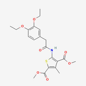 molecular formula C21H25NO7S B3557733 dimethyl 5-{[(3,4-diethoxyphenyl)acetyl]amino}-3-methylthiophene-2,4-dicarboxylate 