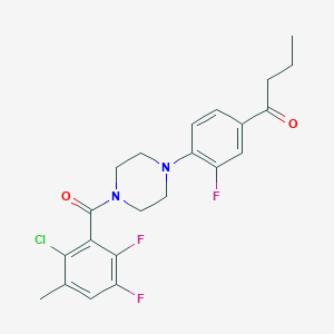 1-{4-[4-(2-chloro-5,6-difluoro-3-methylbenzoyl)-1-piperazinyl]-3-fluorophenyl}-1-butanone