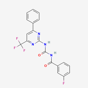 3-fluoro-N-({[4-phenyl-6-(trifluoromethyl)pyrimidin-2-yl]amino}carbonyl)benzamide