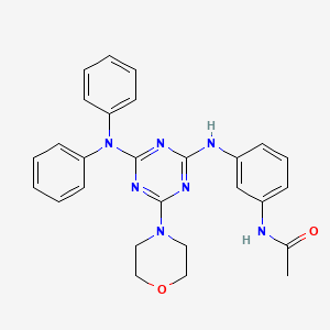 N-(3-{[4-(diphenylamino)-6-(4-morpholinyl)-1,3,5-triazin-2-yl]amino}phenyl)acetamide