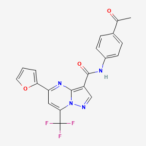 molecular formula C20H13F3N4O3 B3557809 N-(4-acetylphenyl)-5-(2-furyl)-7-(trifluoromethyl)pyrazolo[1,5-a]pyrimidine-3-carboxamide 