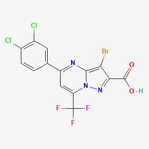 3-bromo-5-(3,4-dichlorophenyl)-7-(trifluoromethyl)pyrazolo[1,5-a]pyrimidine-2-carboxylic acid