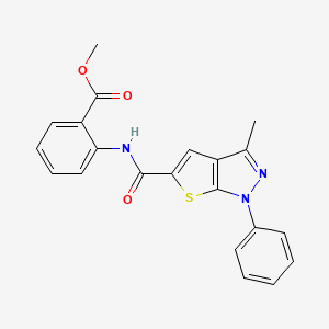 methyl 2-{[(3-methyl-1-phenyl-1H-thieno[2,3-c]pyrazol-5-yl)carbonyl]amino}benzoate