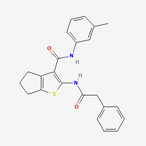 molecular formula C23H22N2O2S B3557854 N-(3-methylphenyl)-2-[(phenylacetyl)amino]-5,6-dihydro-4H-cyclopenta[b]thiophene-3-carboxamide 