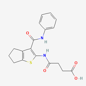 molecular formula C18H18N2O4S B3557861 4-{[3-(anilinocarbonyl)-5,6-dihydro-4H-cyclopenta[b]thien-2-yl]amino}-4-oxobutanoic acid 