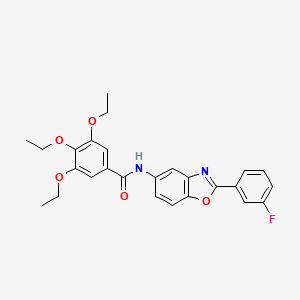 molecular formula C26H25FN2O5 B3557869 3,4,5-triethoxy-N-[2-(3-fluorophenyl)-1,3-benzoxazol-5-yl]benzamide 