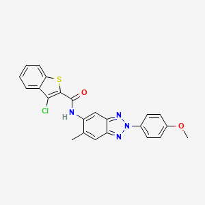 molecular formula C23H17ClN4O2S B3557880 3-chloro-N-[2-(4-methoxyphenyl)-6-methyl-2H-1,2,3-benzotriazol-5-yl]-1-benzothiophene-2-carboxamide 