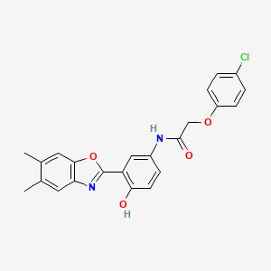 2-(4-chlorophenoxy)-N-[3-(5,6-dimethyl-1,3-benzoxazol-2-yl)-4-hydroxyphenyl]acetamide