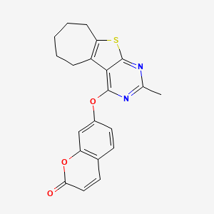 7-[(2-methyl-6,7,8,9-tetrahydro-5H-cyclohepta[4,5]thieno[2,3-d]pyrimidin-4-yl)oxy]-2H-chromen-2-one