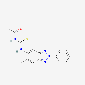 N-({[6-methyl-2-(4-methylphenyl)-2H-1,2,3-benzotriazol-5-yl]amino}carbonothioyl)propanamide