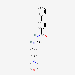 molecular formula C24H23N3O2S B3557940 N-({[4-(4-morpholinyl)phenyl]amino}carbonothioyl)-4-biphenylcarboxamide 