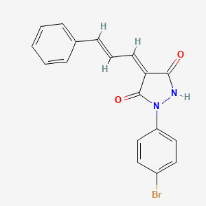 1-(4-bromophenyl)-4-(3-phenyl-2-propen-1-ylidene)-3,5-pyrazolidinedione