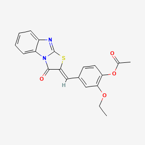 2-ethoxy-4-[(3-oxo[1,3]thiazolo[3,2-a]benzimidazol-2(3H)-ylidene)methyl]phenyl acetate