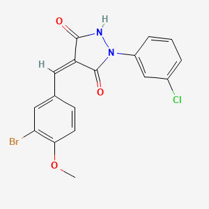 molecular formula C17H12BrClN2O3 B3557973 4-(3-bromo-4-methoxybenzylidene)-1-(3-chlorophenyl)-3,5-pyrazolidinedione 