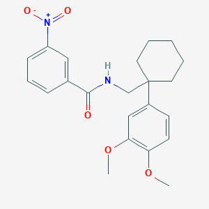 molecular formula C22H26N2O5 B3557982 N-{[1-(3,4-dimethoxyphenyl)cyclohexyl]methyl}-3-nitrobenzamide CAS No. 5237-85-4