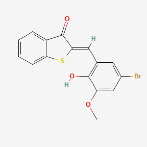 molecular formula C16H11BrO3S B3557992 2-(5-bromo-2-hydroxy-3-methoxybenzylidene)-1-benzothiophen-3(2H)-one 