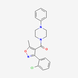 molecular formula C21H20ClN3O2 B3558082 1-{[3-(2-chlorophenyl)-5-methyl-4-isoxazolyl]carbonyl}-4-phenylpiperazine 