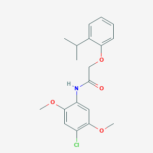 molecular formula C19H22ClNO4 B3558124 N-(4-chloro-2,5-dimethoxyphenyl)-2-(2-isopropylphenoxy)acetamide 