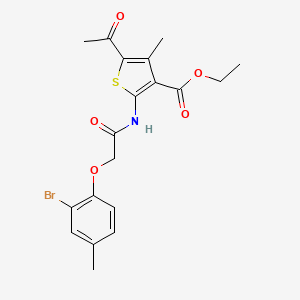 molecular formula C19H20BrNO5S B3558125 ethyl 5-acetyl-2-{[(2-bromo-4-methylphenoxy)acetyl]amino}-4-methyl-3-thiophenecarboxylate 