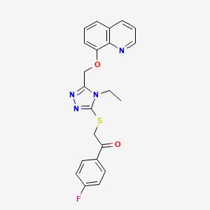 2-({4-ethyl-5-[(8-quinolinyloxy)methyl]-4H-1,2,4-triazol-3-yl}thio)-1-(4-fluorophenyl)ethanone