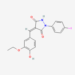 4-(3-ethoxy-4-hydroxybenzylidene)-1-(4-iodophenyl)-3,5-pyrazolidinedione