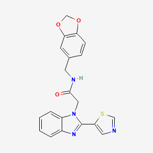 N-(1,3-benzodioxol-5-ylmethyl)-2-[2-(1,3-thiazol-5-yl)-1H-benzimidazol-1-yl]acetamide