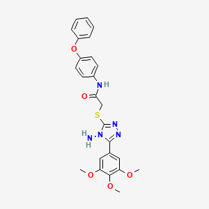 molecular formula C25H25N5O5S B3558180 2-{[4-amino-5-(3,4,5-trimethoxyphenyl)-4H-1,2,4-triazol-3-yl]thio}-N-(4-phenoxyphenyl)acetamide 