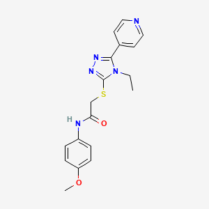 molecular formula C18H19N5O2S B3558189 2-{[4-ethyl-5-(4-pyridinyl)-4H-1,2,4-triazol-3-yl]thio}-N-(4-methoxyphenyl)acetamide CAS No. 332883-49-5