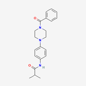 molecular formula C21H25N3O2 B3558226 N-[4-(4-benzoyl-1-piperazinyl)phenyl]-2-methylpropanamide 