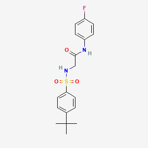 molecular formula C18H21FN2O3S B3558232 N~2~-[(4-tert-butylphenyl)sulfonyl]-N~1~-(4-fluorophenyl)glycinamide 