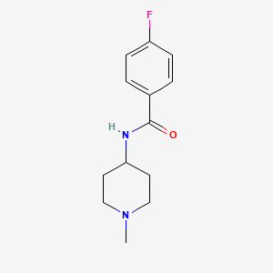 molecular formula C13H17FN2O B3558265 4-fluoro-N-(1-methylpiperidin-4-yl)benzamide 