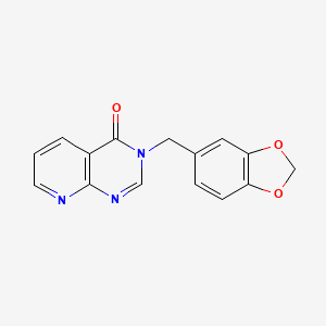 molecular formula C15H11N3O3 B3558267 3-(1,3-benzodioxol-5-ylmethyl)pyrido[2,3-d]pyrimidin-4(3H)-one 