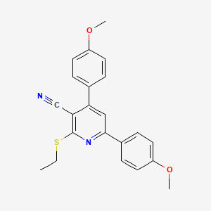 molecular formula C22H20N2O2S B3558272 2-(ethylthio)-4,6-bis(4-methoxyphenyl)nicotinonitrile 