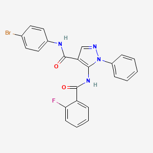 molecular formula C23H16BrFN4O2 B3558292 N-(4-BROMOPHENYL)-5-(2-FLUOROBENZAMIDO)-1-PHENYL-1H-PYRAZOLE-4-CARBOXAMIDE CAS No. 354124-91-7