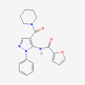 molecular formula C20H20N4O3 B3558300 N-[1-phenyl-4-(1-piperidinylcarbonyl)-1H-pyrazol-5-yl]-2-furamide 