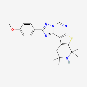 4-(4-methoxyphenyl)-12,12,14,14-tetramethyl-10-thia-3,5,6,8,13-pentazatetracyclo[7.7.0.02,6.011,16]hexadeca-1(9),2,4,7,11(16)-pentaene