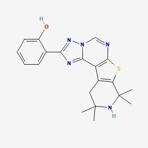 molecular formula C20H21N5OS B3558318 2-(12,12,14,14-tetramethyl-10-thia-3,5,6,8,13-pentazatetracyclo[7.7.0.02,6.011,16]hexadeca-1(9),2,4,7,11(16)-pentaen-4-yl)phenol 