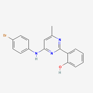 molecular formula C17H14BrN3O B3558340 2-{4-[(4-Bromophenyl)amino]-6-methylpyrimidin-2-yl}phenol 