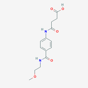 molecular formula C14H18N2O5 B355835 4-(4-{[(2-甲氧乙基)氨基]羰基}苯胺基)-4-氧代丁酸 CAS No. 940469-63-6