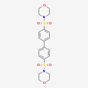 molecular formula C20H24N2O6S2 B3558369 4-[4-(4-morpholin-4-ylsulfonylphenyl)phenyl]sulfonylmorpholine 