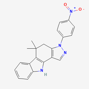 5,5-dimethyl-3-(4-nitrophenyl)-3,4,5,10-tetrahydropyrazolo[4,3-a]carbazole