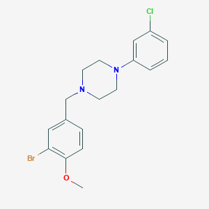 molecular formula C18H20BrClN2O B3558413 1-(3-bromo-4-methoxybenzyl)-4-(3-chlorophenyl)piperazine 