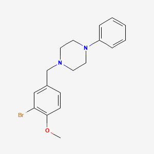 molecular formula C18H21BrN2O B3558427 1-[(3-bromo-4-methoxyphenyl)methyl]-4-phenylpiperazine 