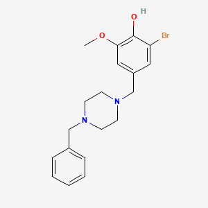 molecular formula C19H23BrN2O2 B3558446 4-[(4-Benzylpiperazin-1-yl)methyl]-2-bromo-6-methoxyphenol 