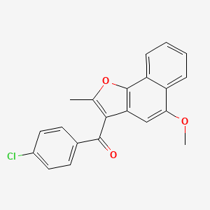 molecular formula C21H15ClO3 B3558465 (4-chlorophenyl)(5-methoxy-2-methylnaphtho[1,2-b]furan-3-yl)methanone 