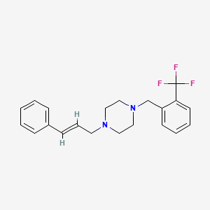 molecular formula C21H23F3N2 B3558470 1-[(E)-3-phenylprop-2-enyl]-4-[[2-(trifluoromethyl)phenyl]methyl]piperazine 