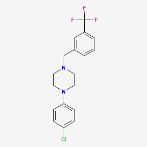 molecular formula C18H18ClF3N2 B3558487 1-(4-Chlorophenyl)-4-[[3-(trifluoromethyl)phenyl]methyl]piperazine 