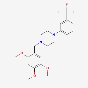 molecular formula C21H25F3N2O3 B3558513 1-[3-(Trifluoromethyl)phenyl]-4-[(2,4,5-trimethoxyphenyl)methyl]piperazine 