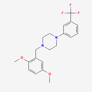 molecular formula C20H23F3N2O2 B3558545 1-[(2,5-Dimethoxyphenyl)methyl]-4-[3-(trifluoromethyl)phenyl]piperazine 